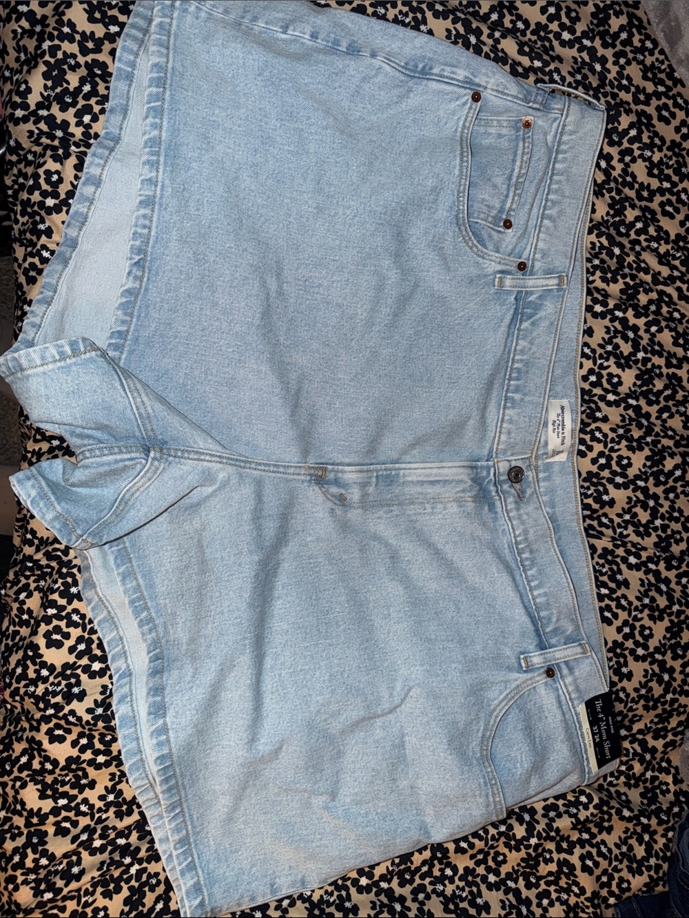 Abercrombie & Fitch Light Blue High-Rise Denim Shorts